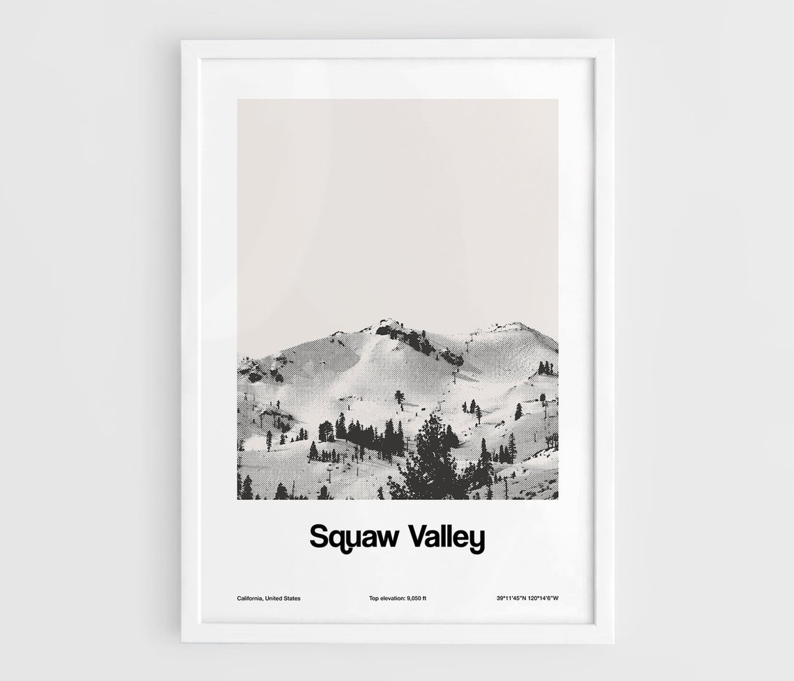Squaw Valley California Minimalist City Poster