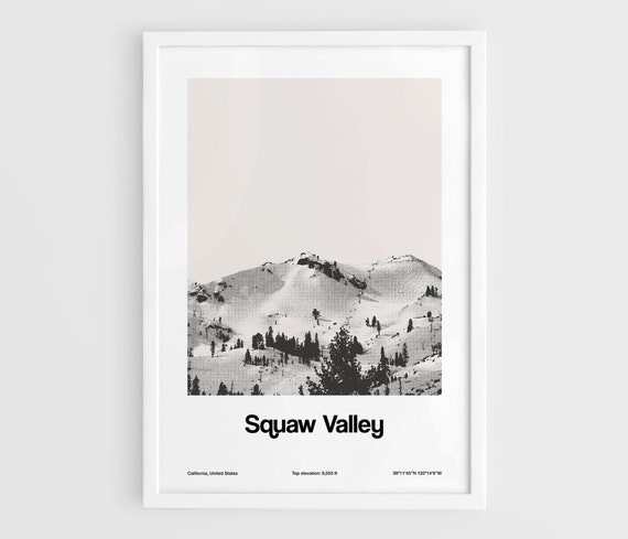 Squaw Valley California Minimalist City Poster