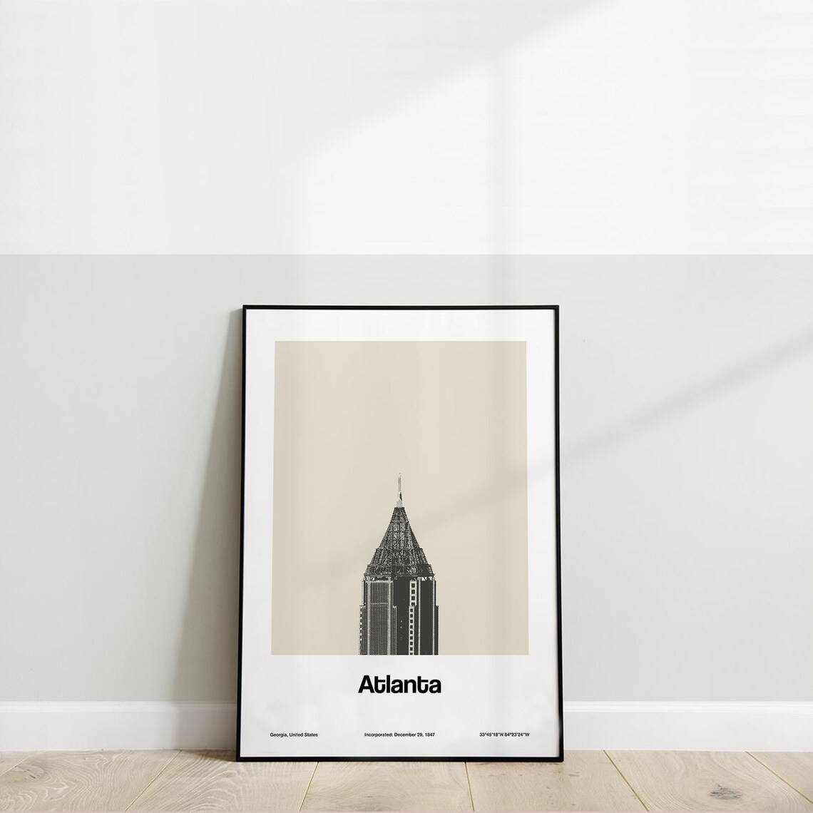 Atlanta Georgia Custom Minimalist Skyline Art Print - Image 3