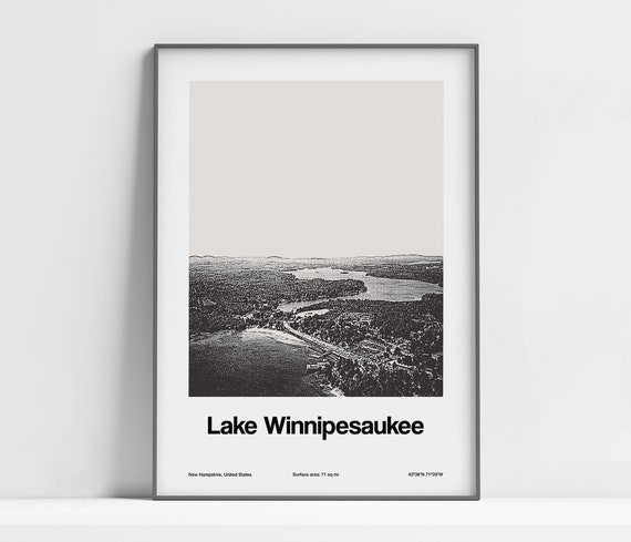 Lake Winnipesaukee New Hampshire Minimalist Travel Poster