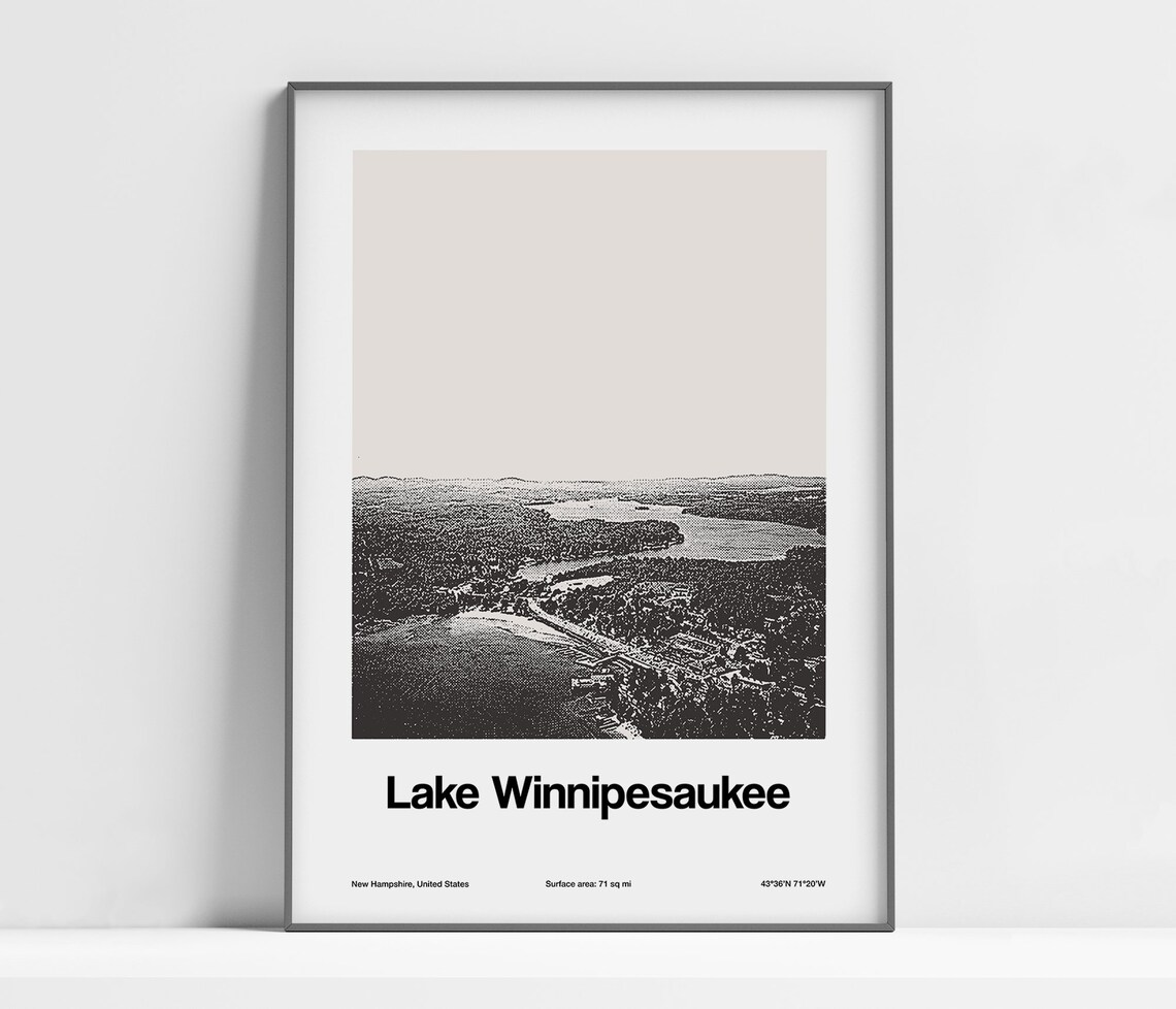 Lake Winnipesaukee New Hampshire Minimalist Travel Poster