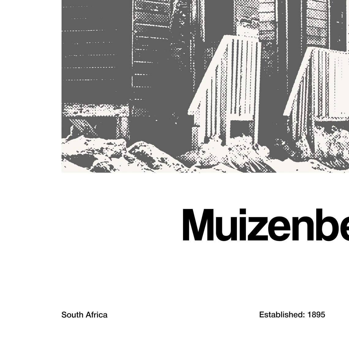 Muizenberg Beach Huts, Cape Town Travel Poster - Image 2