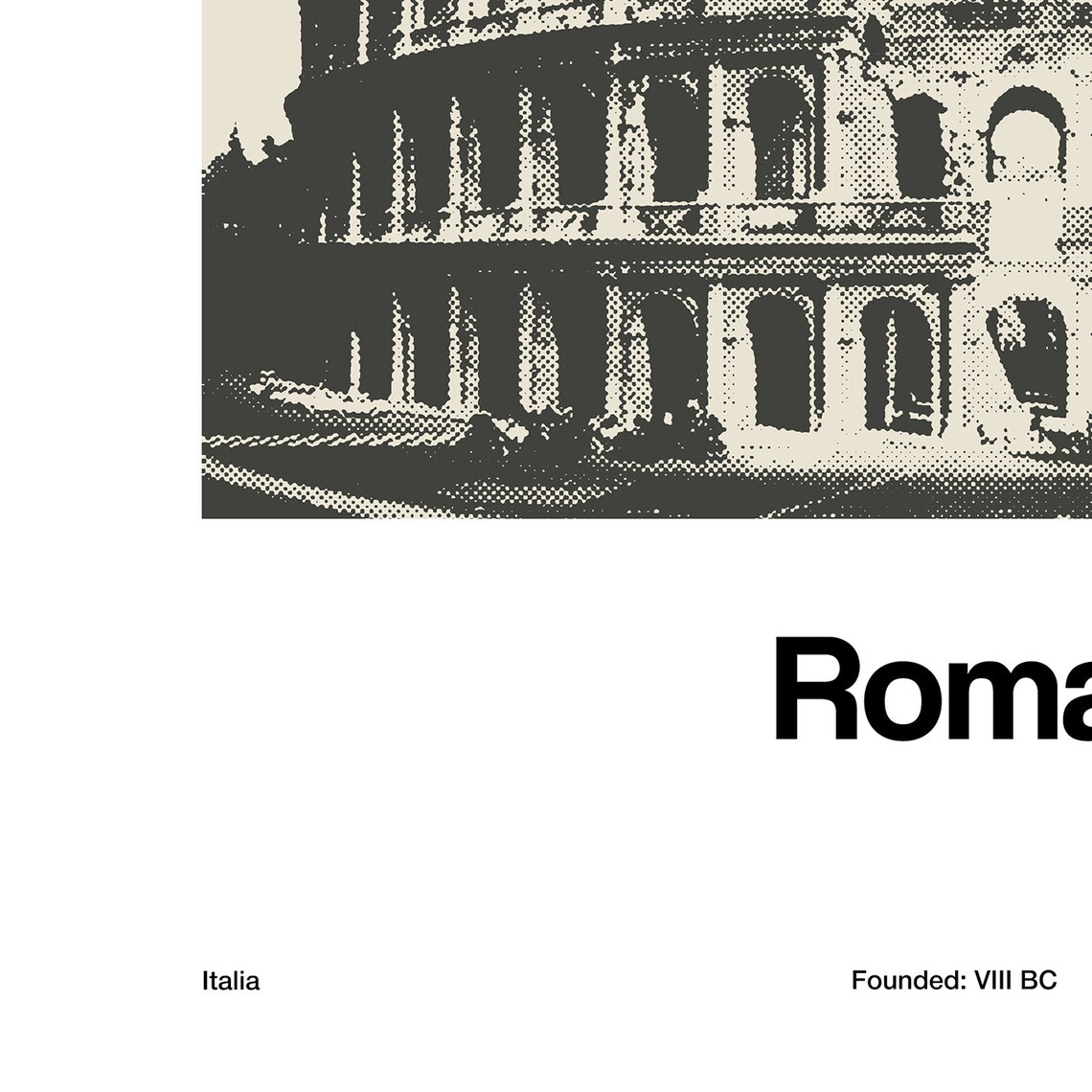 Rome Minimalist Travel Poster, Colosseum Skyline - Image 3