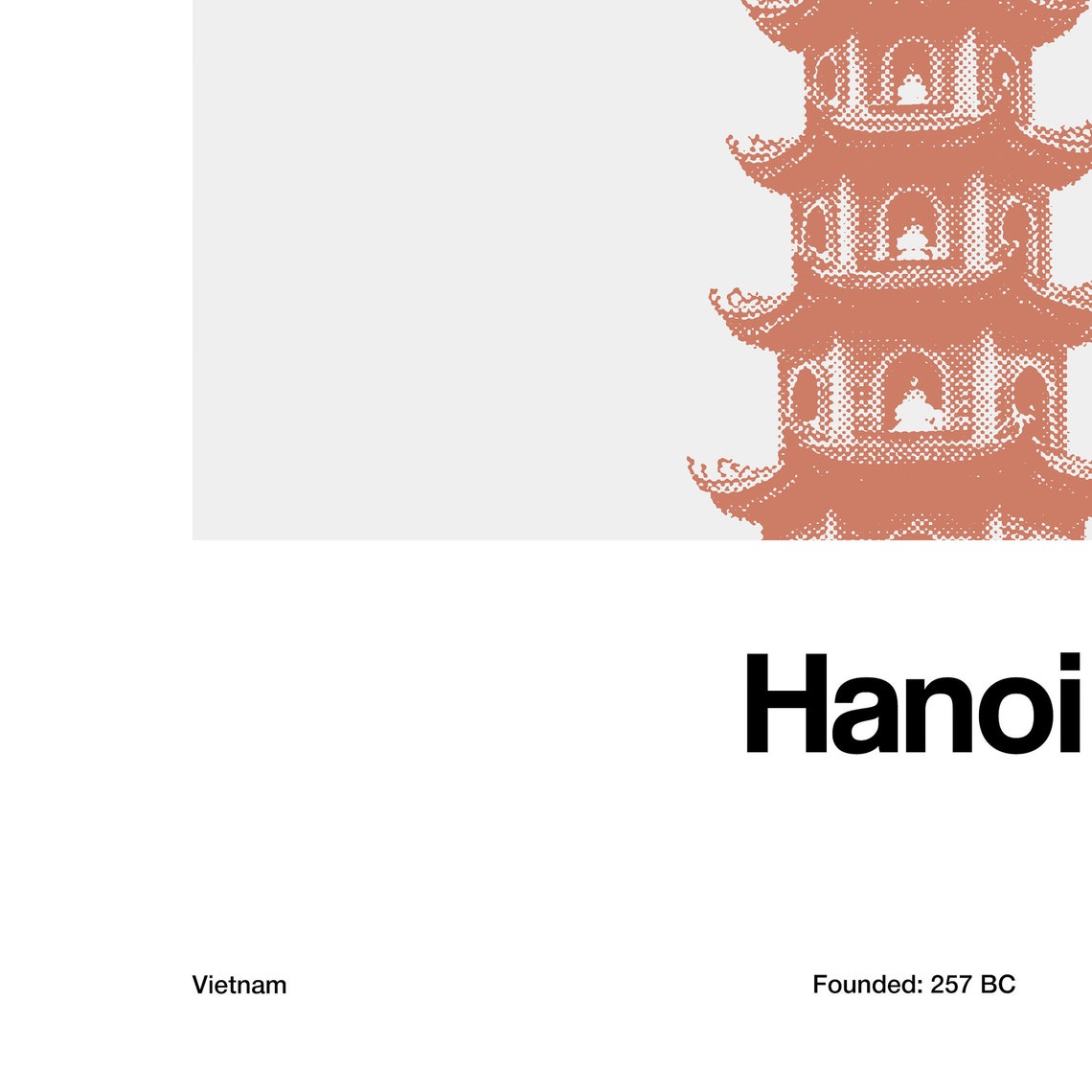 Hanoi Buddhist Temple Print Hanoi Vietnam Tran Quoc Pagoda Hanoi Hanoi H Ni Vietnam Travel Wall Art Minimalist Custom City Arch Print - Image 3