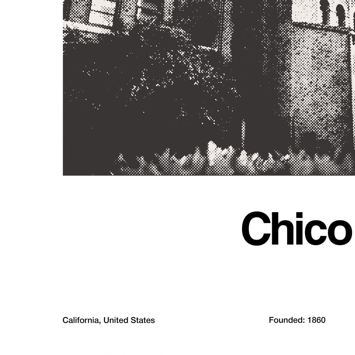 Chico California Skyline, Minimalist Art Print - Image 3