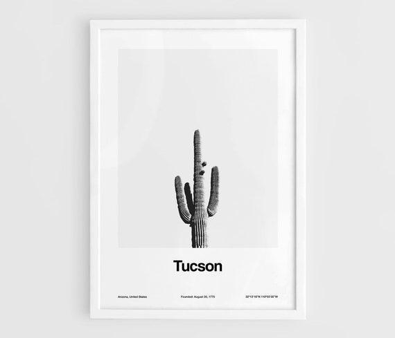 Custom Tucson Arizona Saguaro Cactus Minimalist Art Print