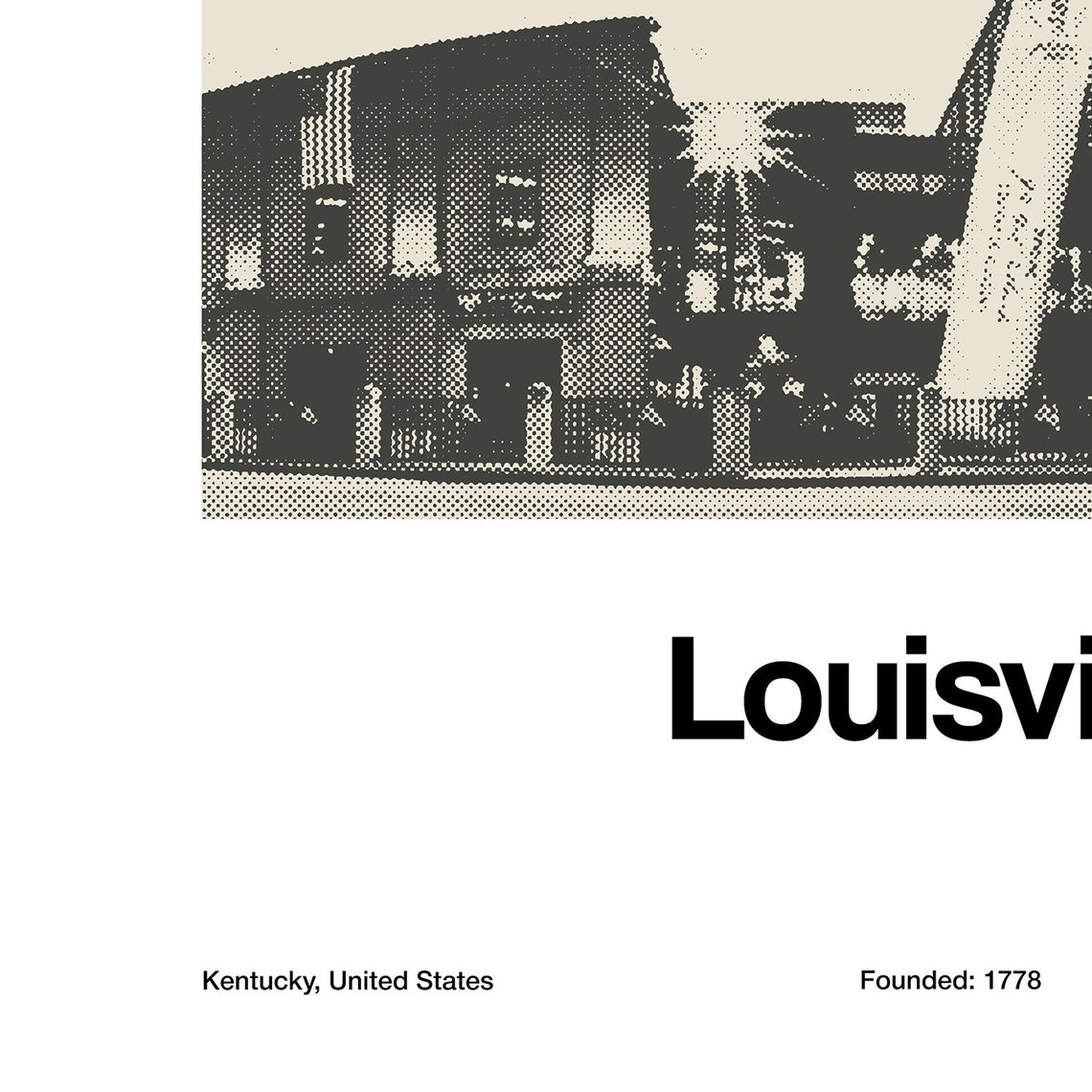 Louisville Kentucky Skyline, Minimalist Art Print - Image 2