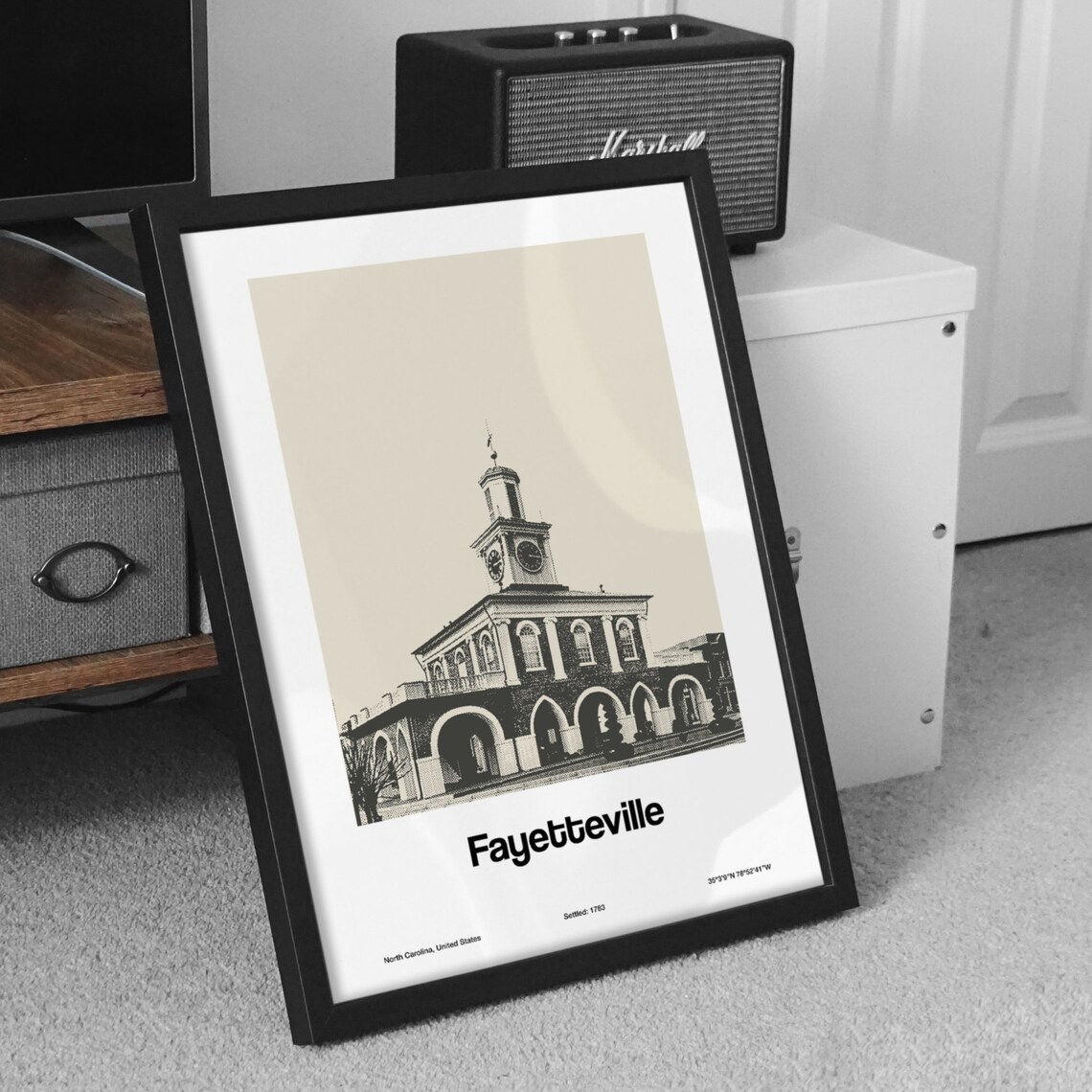 Fayetteville NC Poster, Downtown Market House - Image 2
