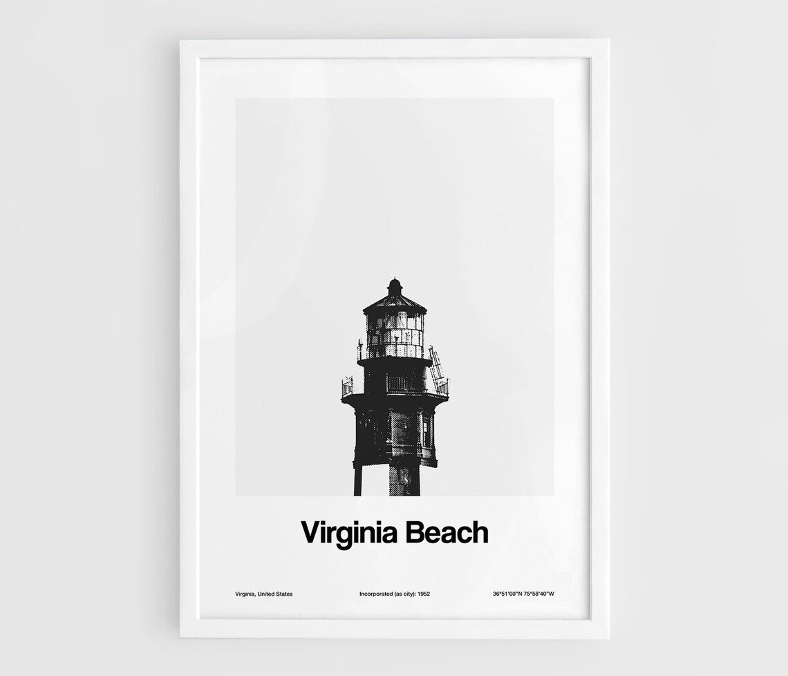 Virginia Beach Minimalist Travel Poster, Cape Henry