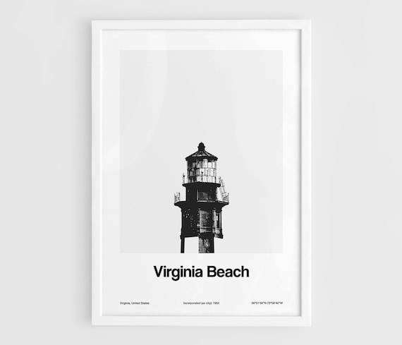 Virginia Beach Minimalist Travel Poster, Cape Henry