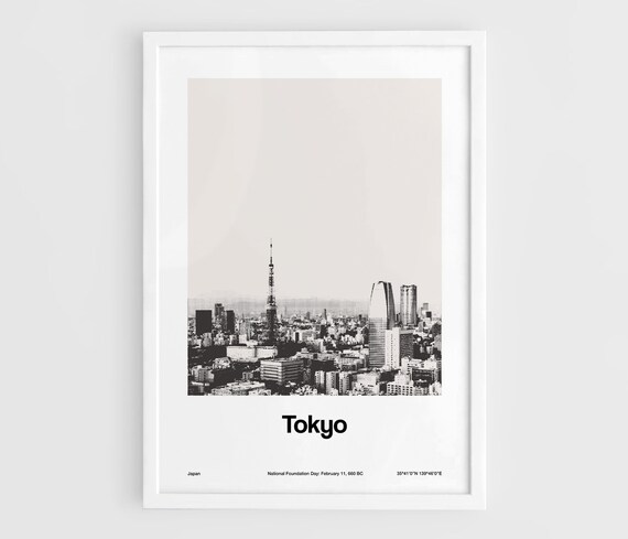 Tokyo Skyline Minimalist Travel Poster, Japan