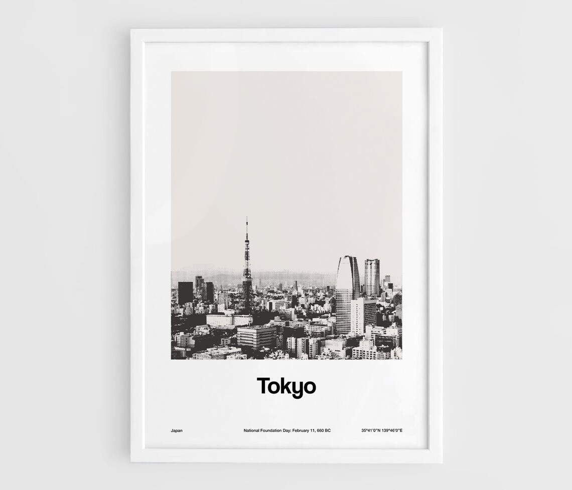 Tokyo Skyline Minimalist Travel Poster, Japan