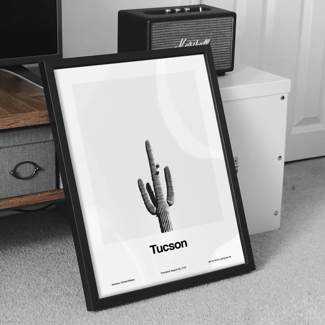 Custom Tucson Arizona Saguaro Cactus Minimalist Art Print - Image 3