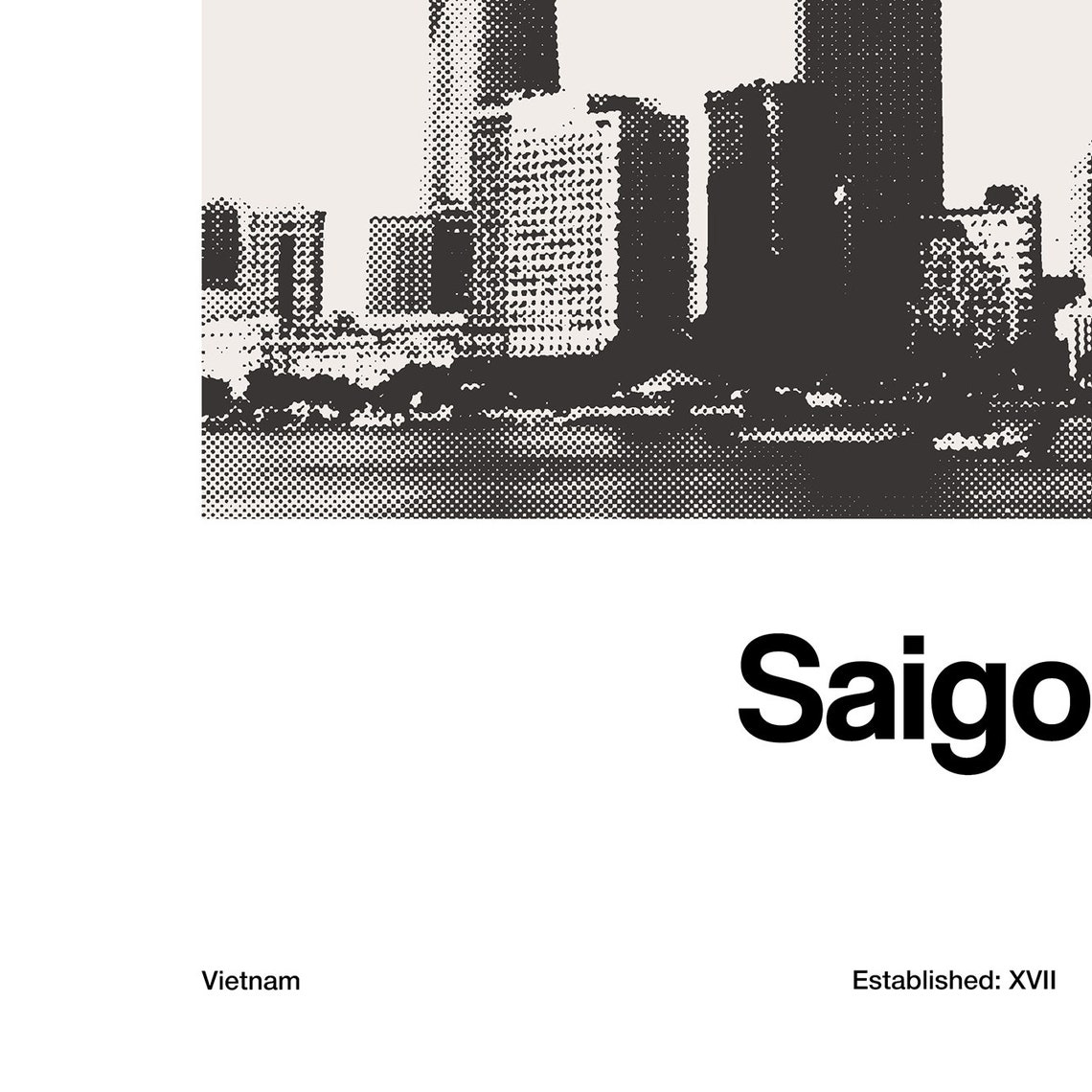 Saigon City Minimalist Travel Poster, Vietnam Skyline - Image 2
