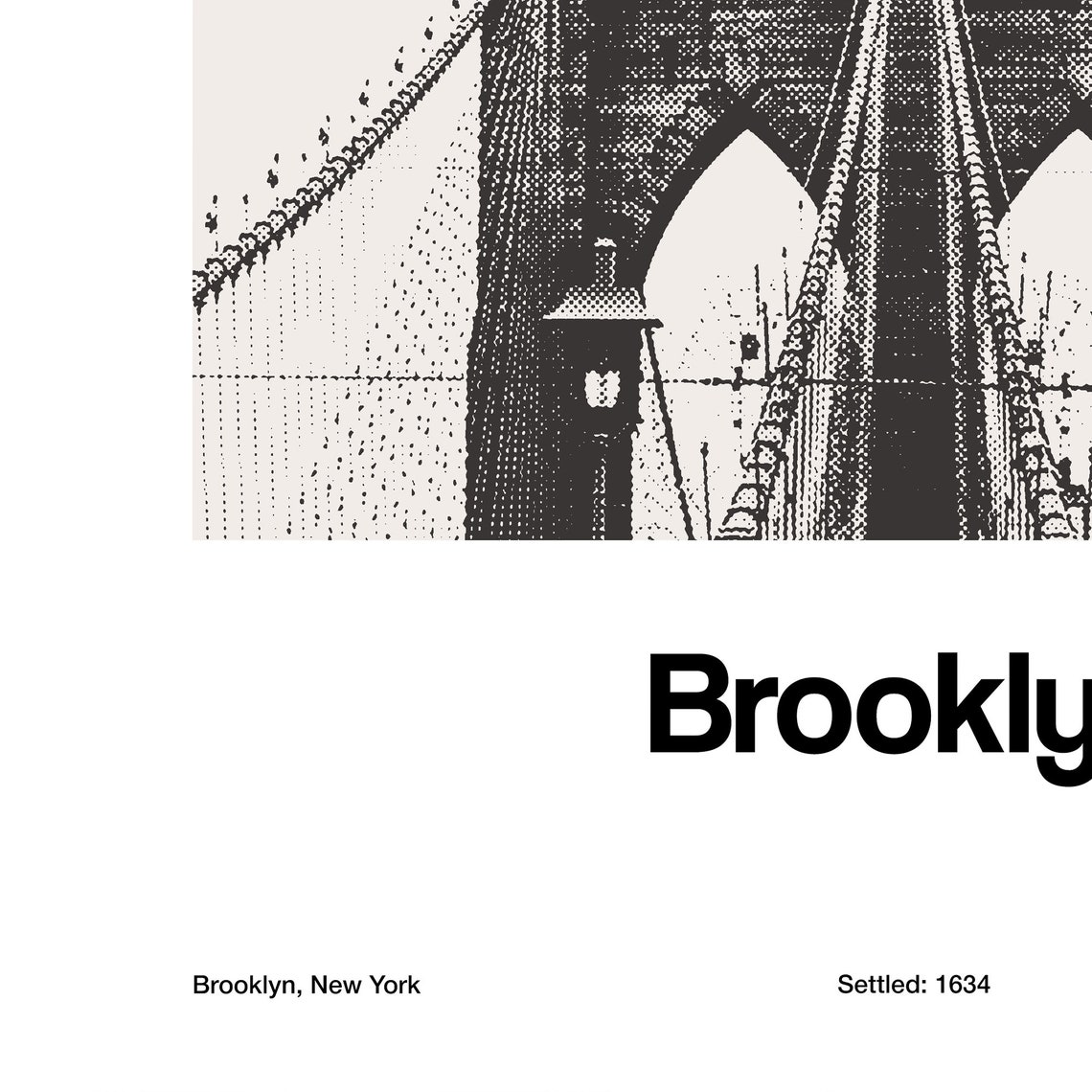 Brooklyn Bridge New York Minimalist Art Print - Image 3