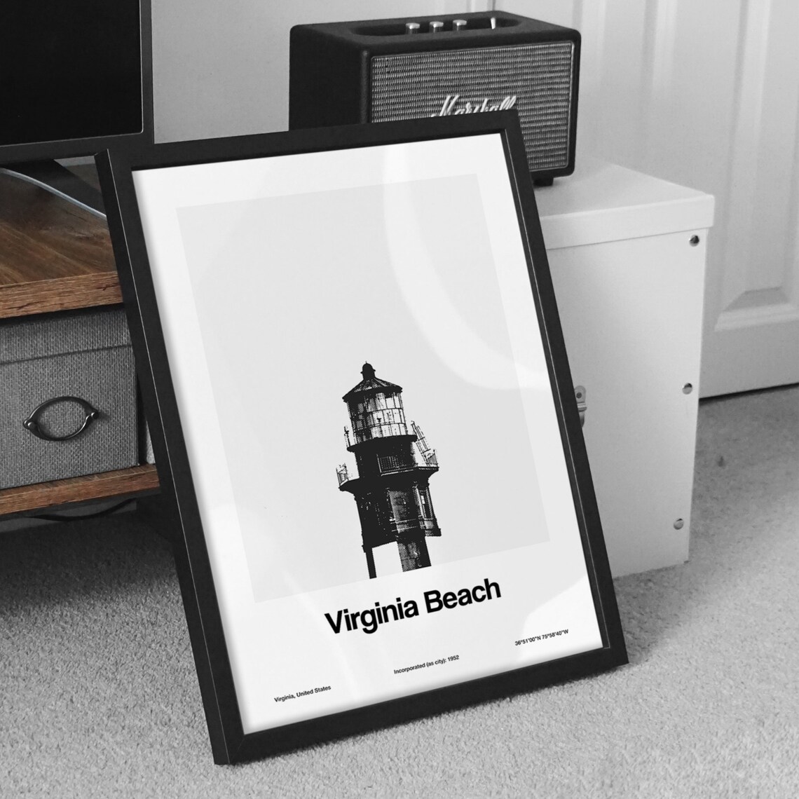 Virginia Beach Minimalist Travel Poster, Cape Henry - Image 2