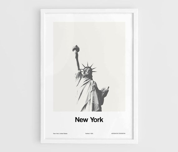 Statue Of Liberty New York Skyline Poster Print