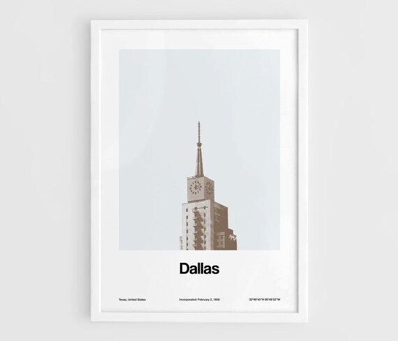 Dallas Texas Minimalist City Skyline Art Print