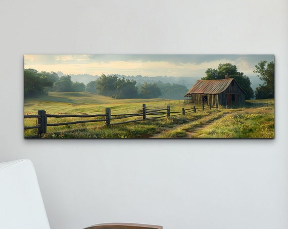 Panoramic Antique Barn Rustic Wall Art