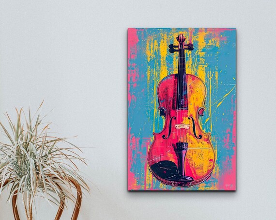 Pop Art Violin Wall Art Print