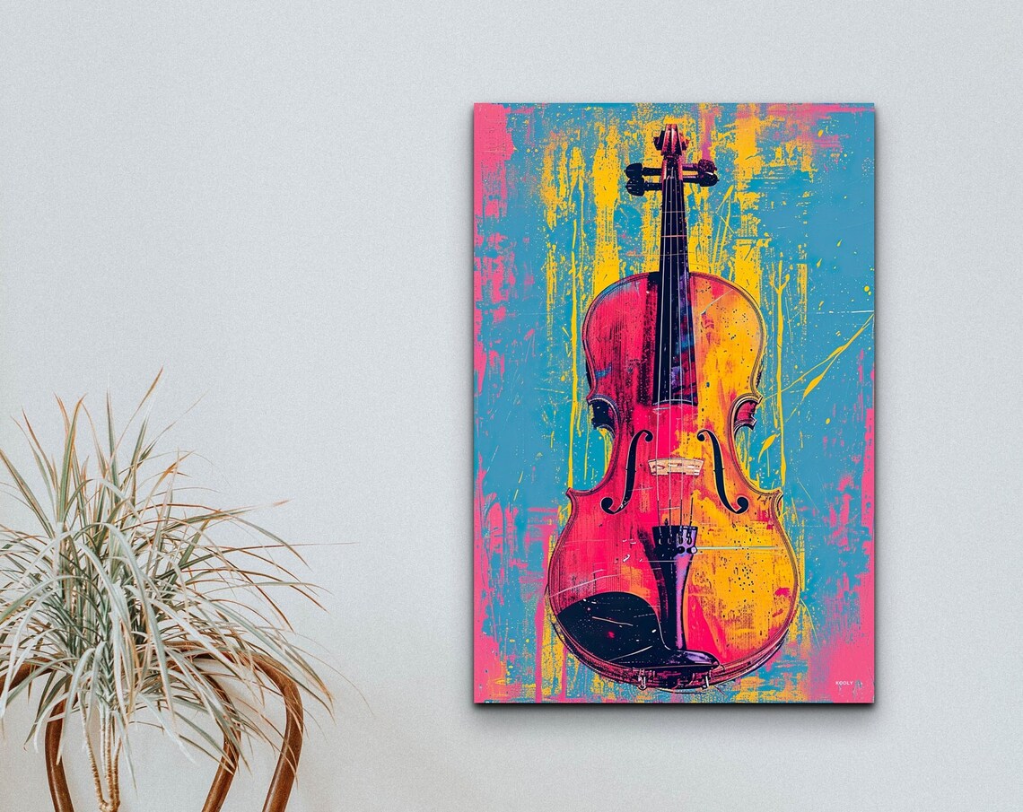 Pop Art Violin Wall Art Print