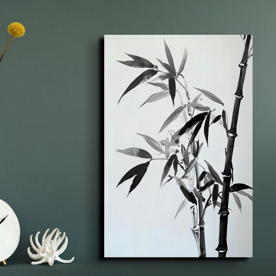 Bamboo Forests Water Color Wall Art Bamboo In The Forest Wall Decor Print Natural Forest Decor Ready To Hang