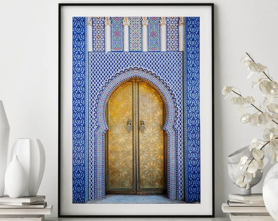 Royal Palace Door In Fes Morocco Moroccan Architecture Decorative Interior Poster Print Wall Art