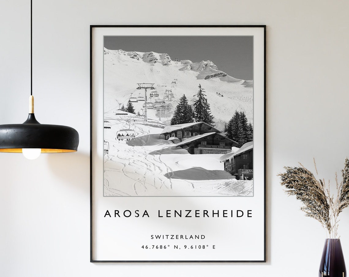 Arosa Lenzerheide Travel Print Skiing Travel Poster Switzerland Travel Poster Travel Art Travel Poster Skiing Travel Art A1a2a3a4