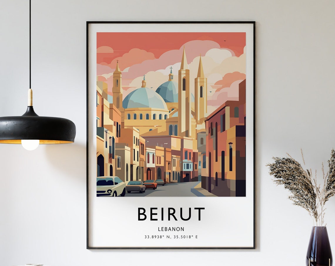Beirut Travel Poster Lebanon Travel Print Lebanon Travel Art Travel Poster Colourful Travel Decor Travel Gift A1a2a3a4