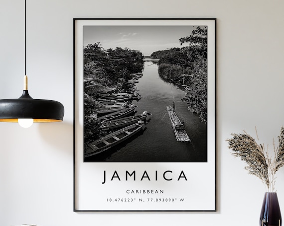 Jamaica Travel Poster, Caribbean Travel Art Print