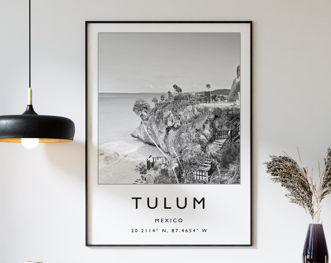 Tulum Mexico Minimalist Beach Travel Poster