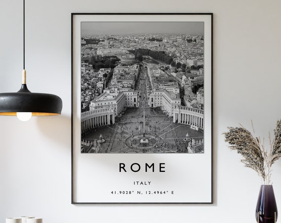 Rome Travel Poster, Italy Europe Wall Art Print