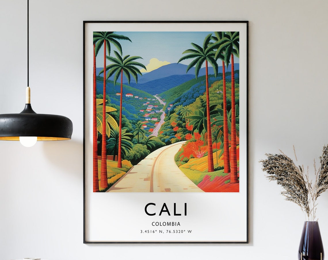 Cali Travel Poster Colombia Travel Print Colombian Travel Art Travel Poster Colourful Travel Decor Travel Gift A1a2a3a4