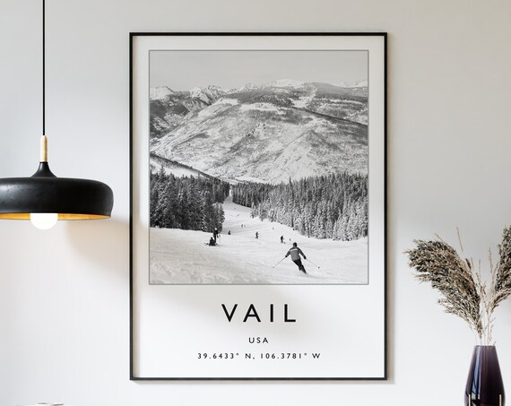 Vail Ski Print Colorado USA Travel Poster