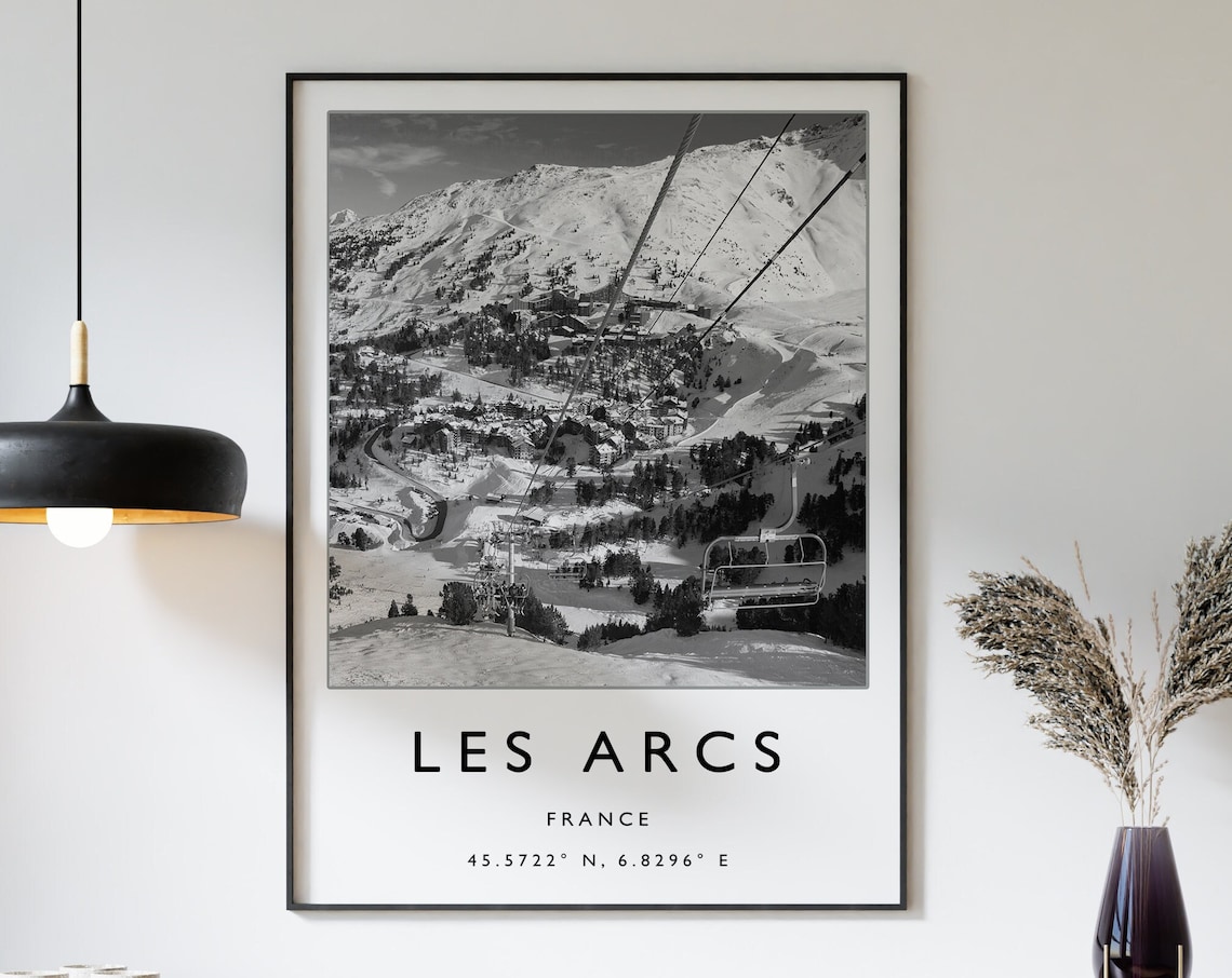 Les Arcs France Ski Travel Poster, Winter Sport Art