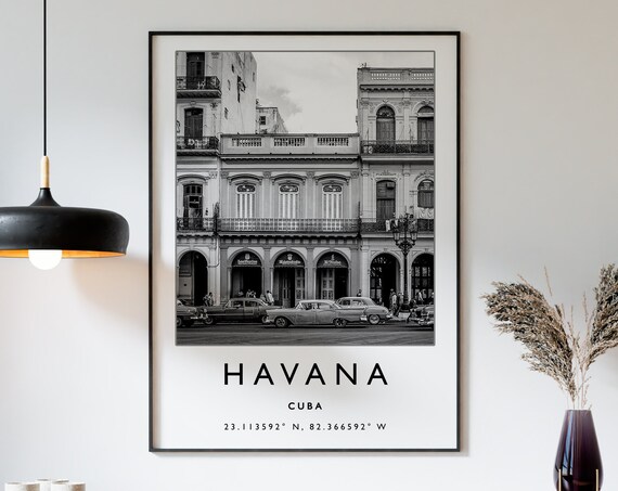 Havana Black And White Cityscape Art Print