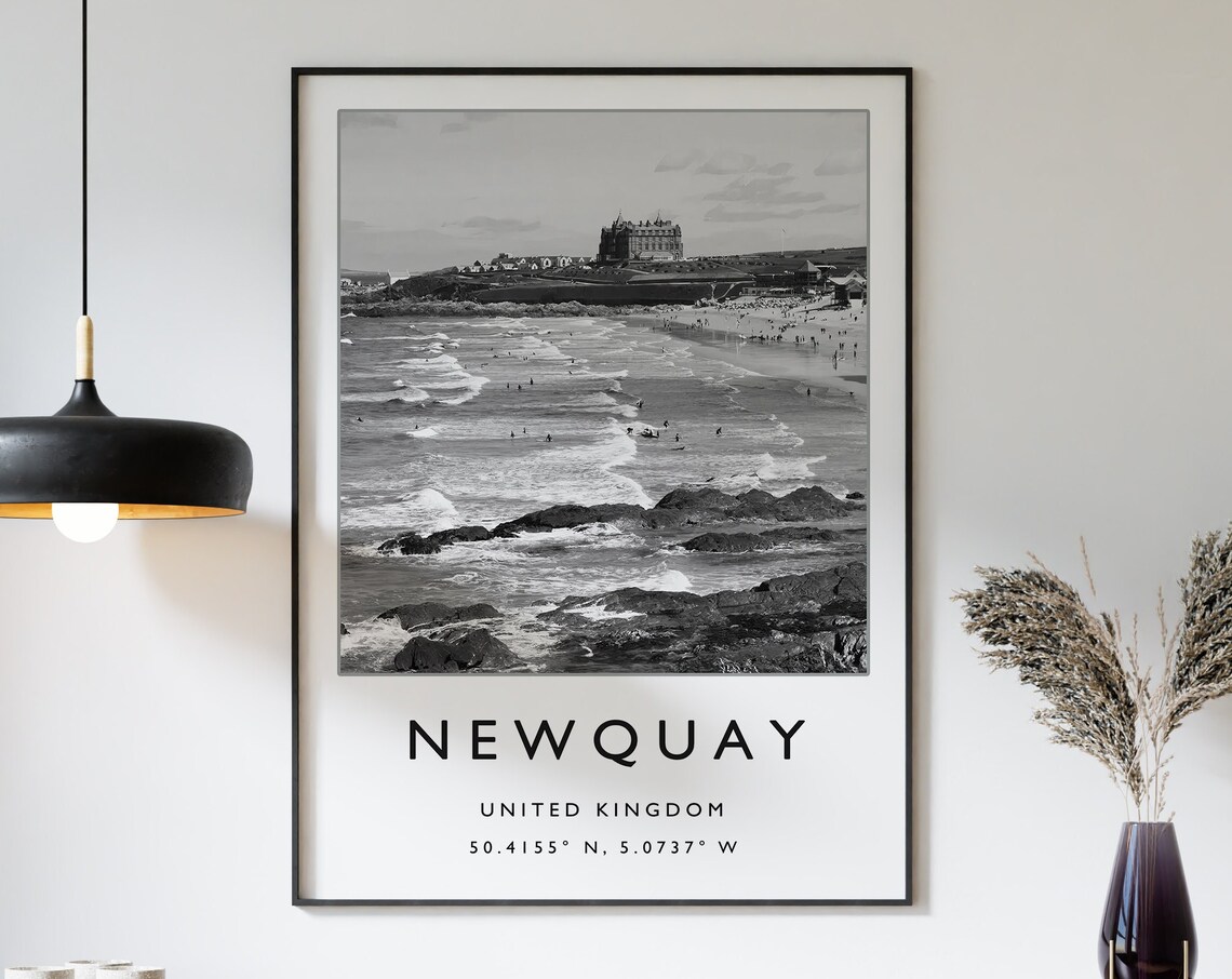 Newquay Cornwall Travel Poster, Seaside Art Print