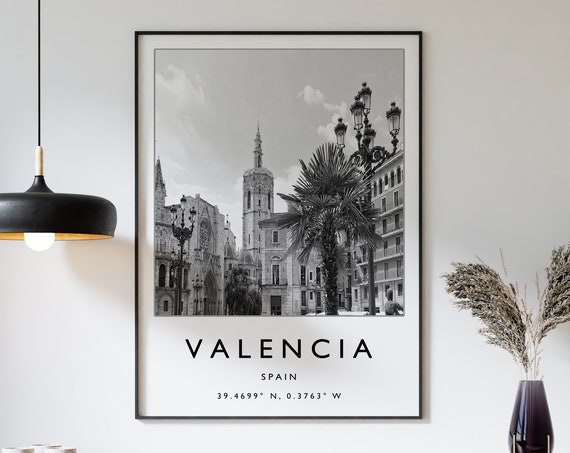 Valencia Travel Poster, Minimalist Spain Poster