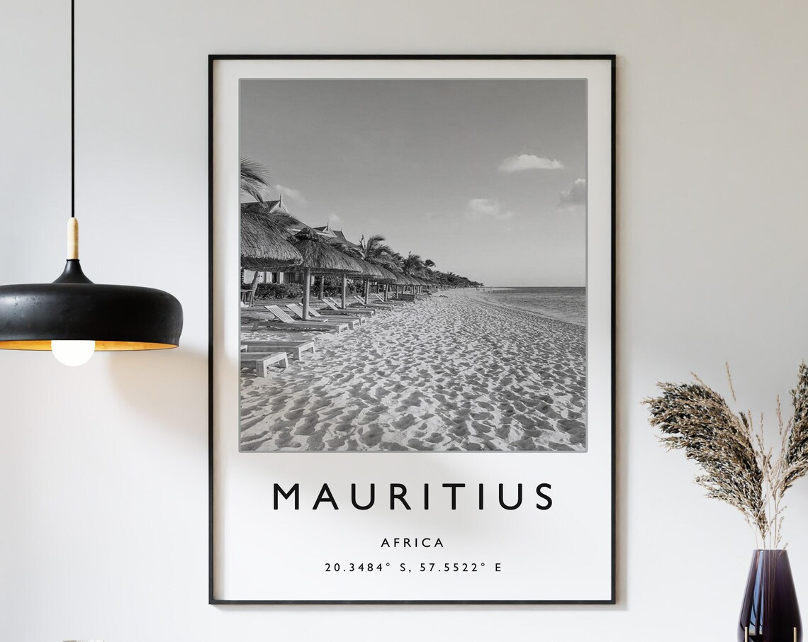 Mauritius Travel Poster, Africa Travel Art Print