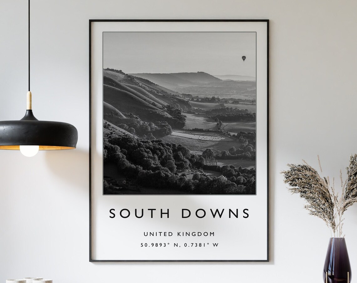 South Downs England Minimalist Travel Poster Art Print