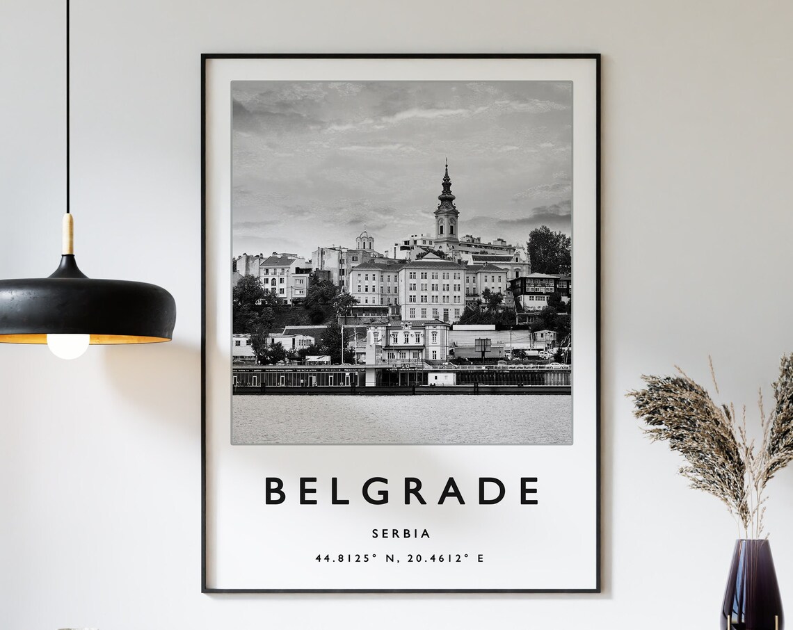 Belgrade Travel Poster, Serbia European Travel Art
