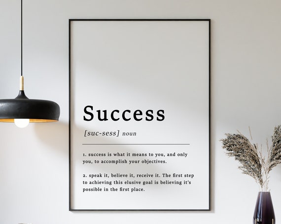 Definition Of Success Quote Poster Print Success Poster Motivational Print Psychology Gift For Entrepreneur Typography A1a2a3a4