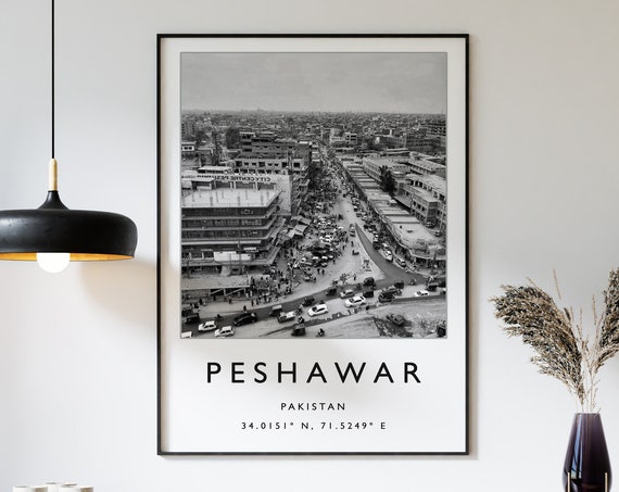 Peshawar Travel Print Peshawar Travel Poster Pakistan Travel Poster Travel Art Travel Poster Black White Art Gift A1a2a3a4