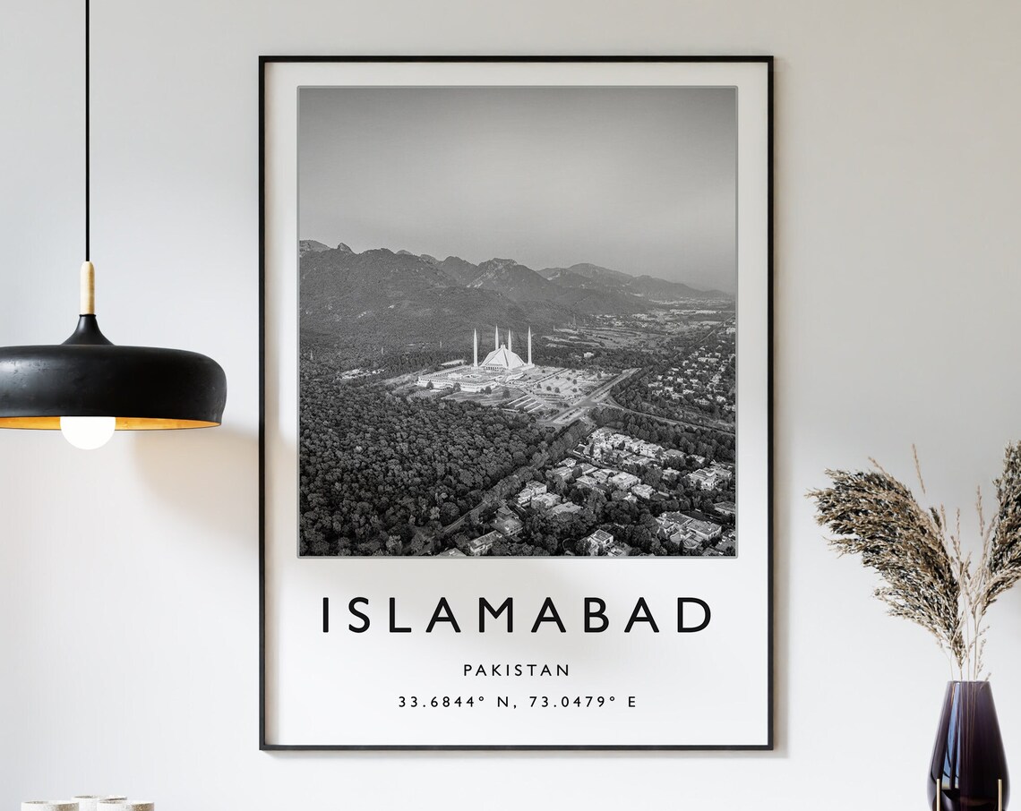 Islamabad Travel Poster, Pakistan Travel Art Print