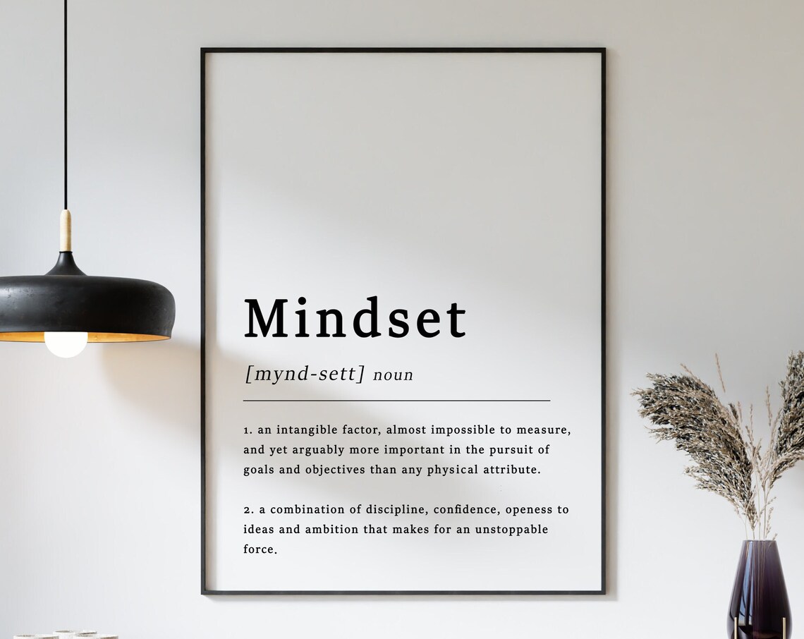 Definition Of Mindset Quote Poster Print, Typography