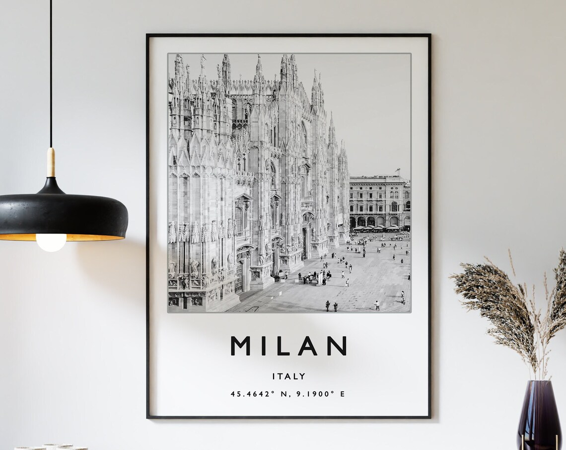 Milan Travel Poster, Italy European Art Print