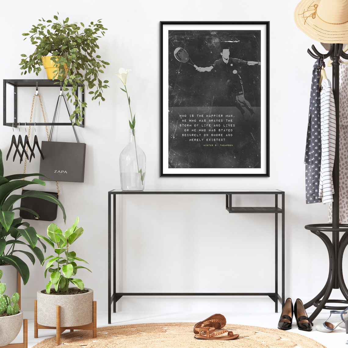 Tennis Motivational Quote Hunter S Thompson Storm of Life Poster - Image 2