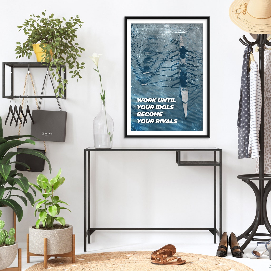Rowing Motivational Print 02 Work Until Your Idols Art Photo Poster Gift Wall Home Decor Motivation Quote Row Rower - Image 2
