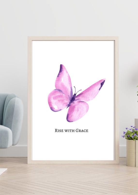 Butterfly Wall Art Inspirational Quote Print Wall Art Feminine Home Decor Minimalist Butterfly Art Motivational Poster