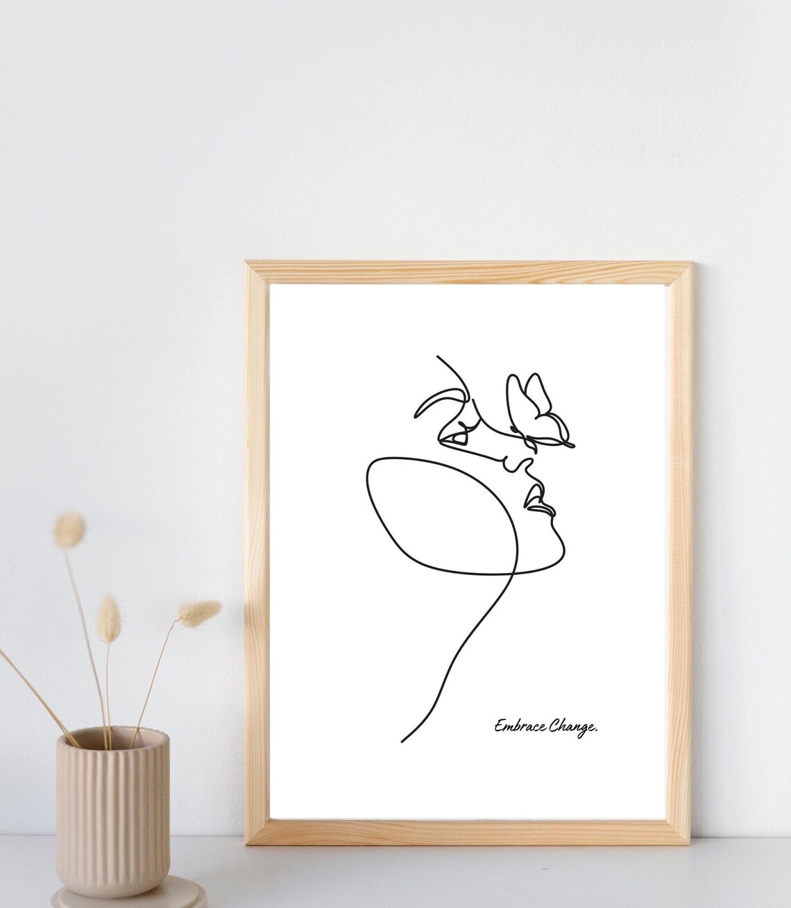 Embrace Change Minimalist Line Art, Inspirational Poster - Image 3